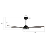 Elira 56 5 Blade Smart Ceiling Fan With Led Light Kit Remote Black Dark Wood