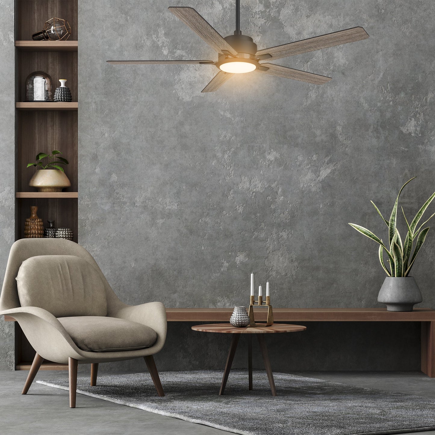 ESPEAR 60 In 5 Blade Smart Ceiling Fan With Integrated LED Lights With Google Home