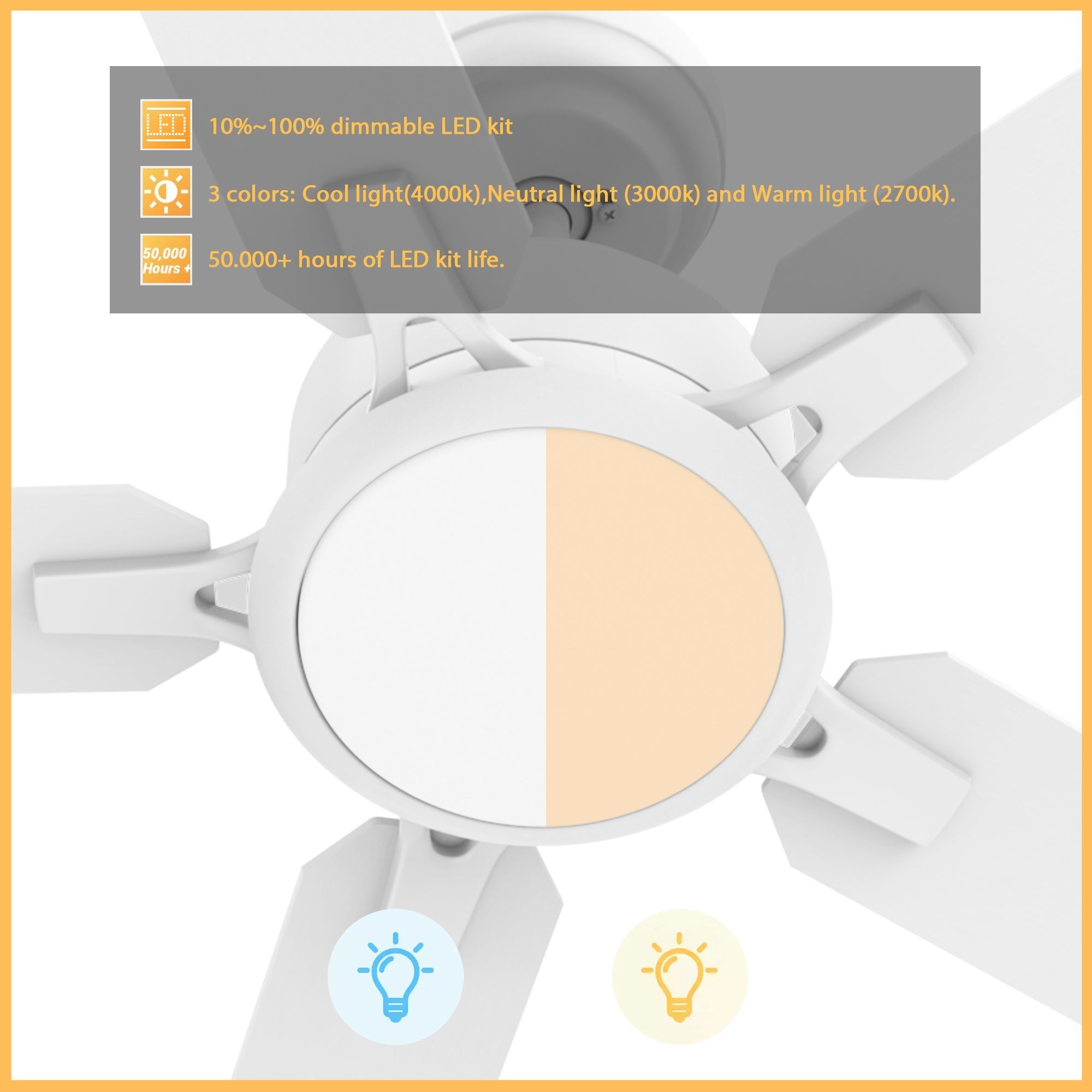 ESPEAR 60 In 5 Blade Smart Ceiling Fan With Integrated LED Lights With Google Home
