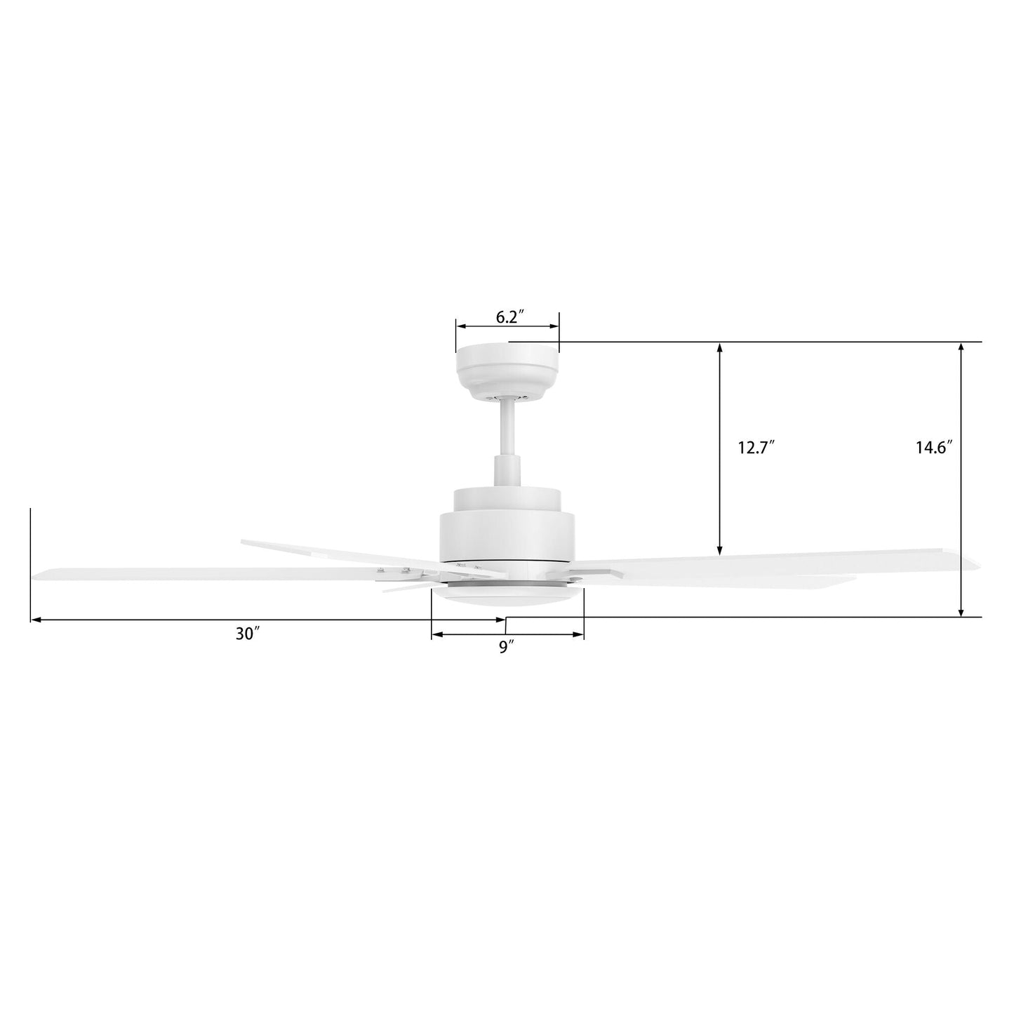 ESPEAR 60 In 5 Blade Smart Ceiling Fan With Integrated LED Lights With Google Home