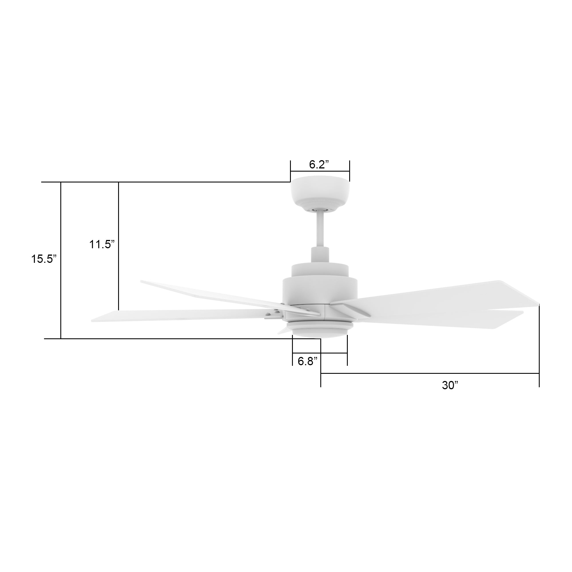 ASCENDER 60 In 5 Blade Smart Ceiling Fan With Integrated LED Lights With Google Home