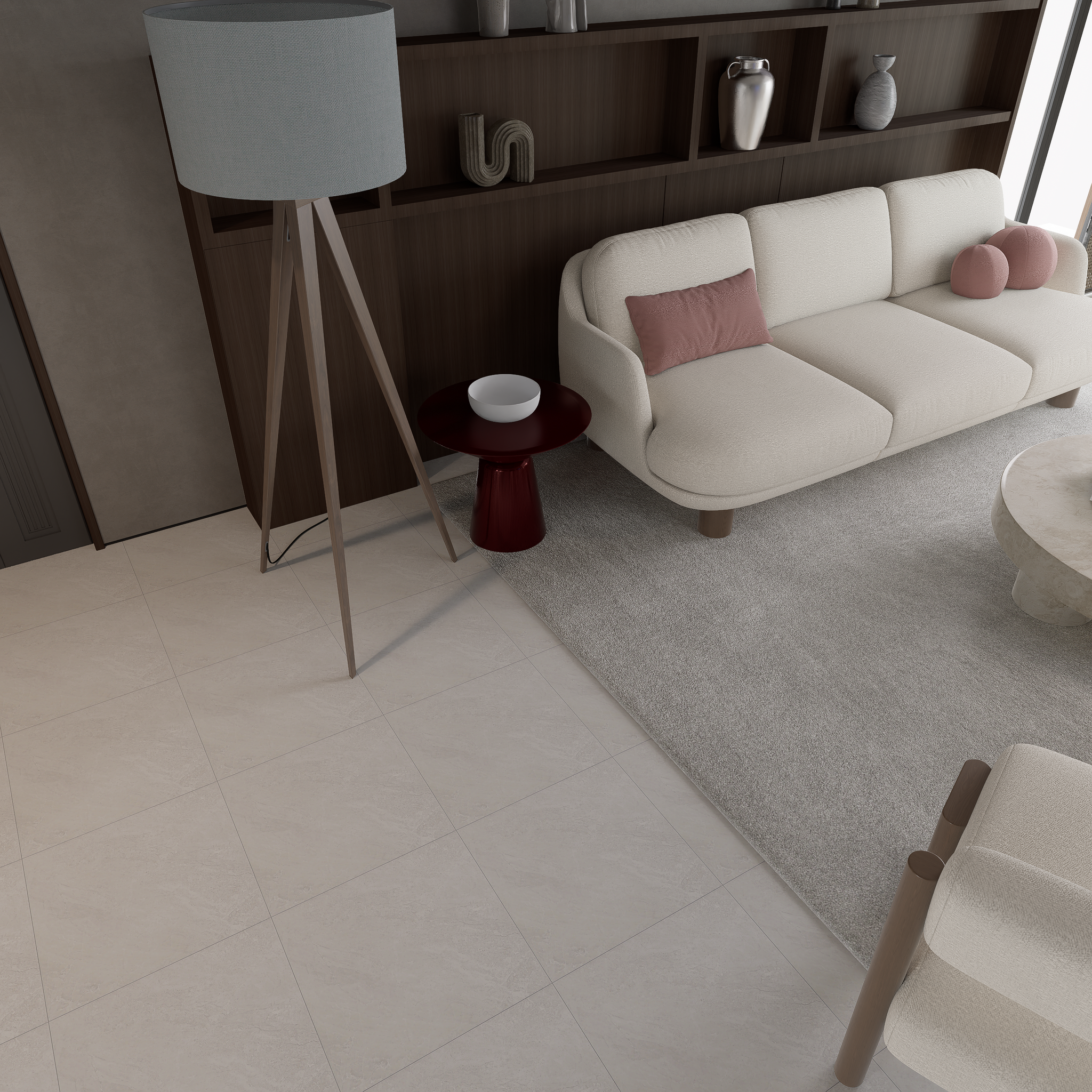 13 X 13 In Lumino Ivory Matte Pressed Glazed Porcelain Tile