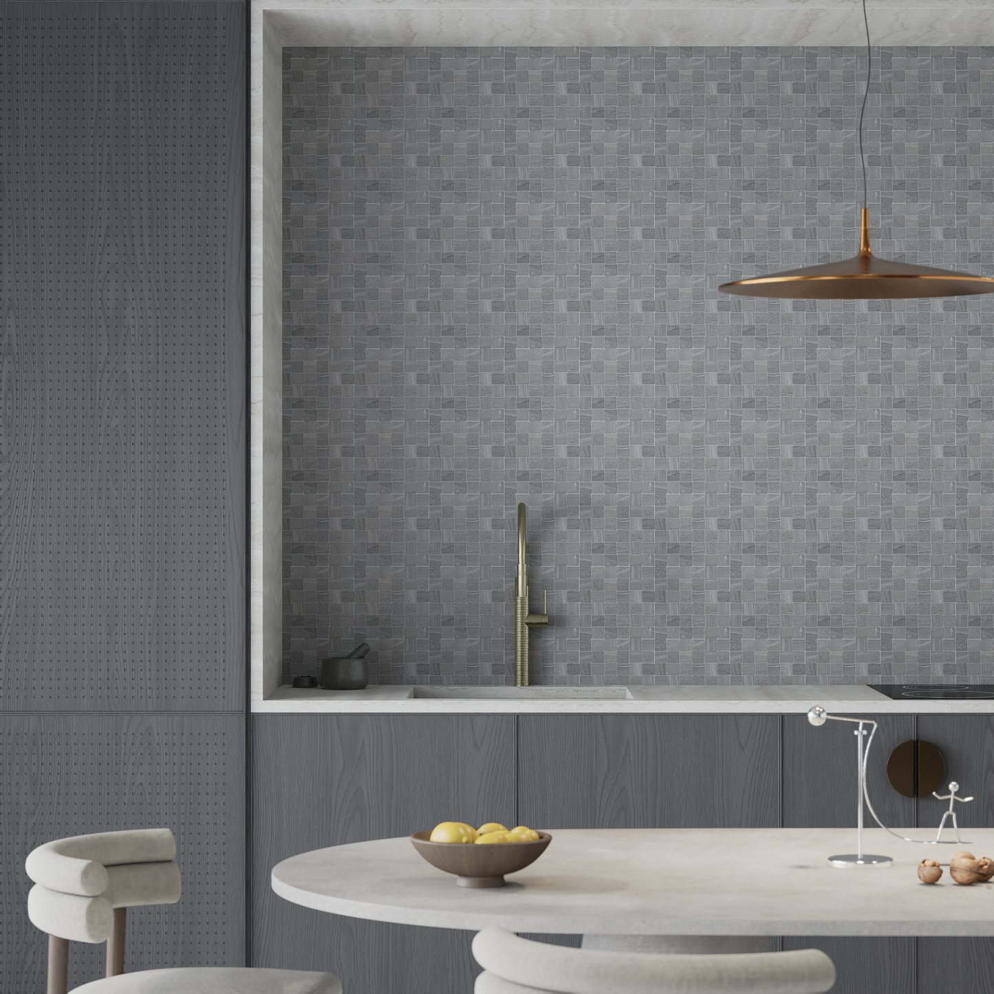2 x 2 in. Davenport Mica Basketweave Matte Glazed Porcelain Mosaic