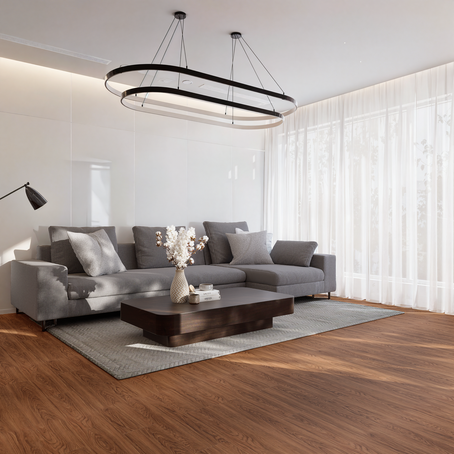 SPC Luxury Vinyl Flooring, Click Lock Floating, Nightingale, 9" x 60" x 6.5mm, 20 mil Wear Layer - Trenta Collection (22.88SQ FT/ CTN)