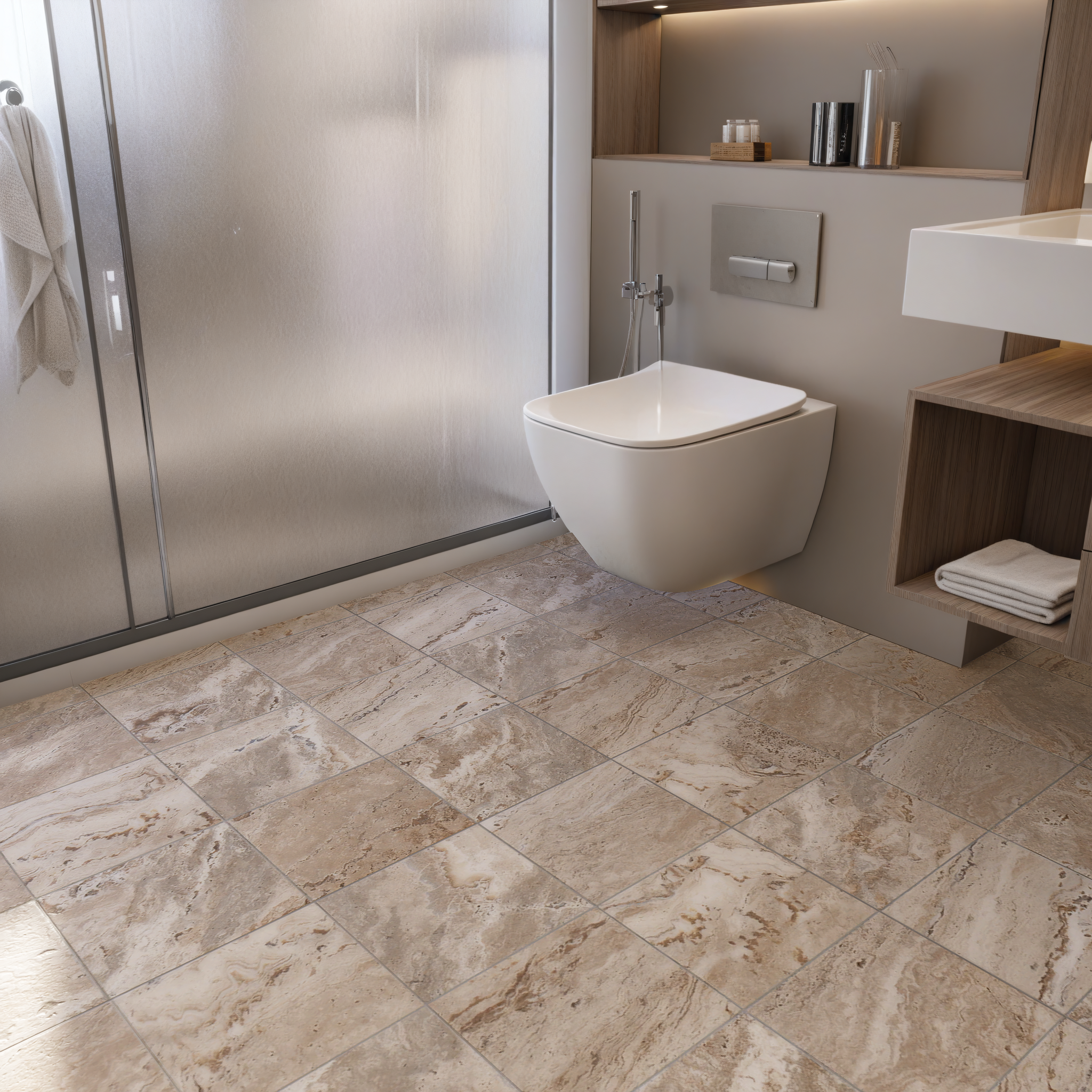 18 X 18 In Antico Ivory Matte Pressed Glazed Porcelain
