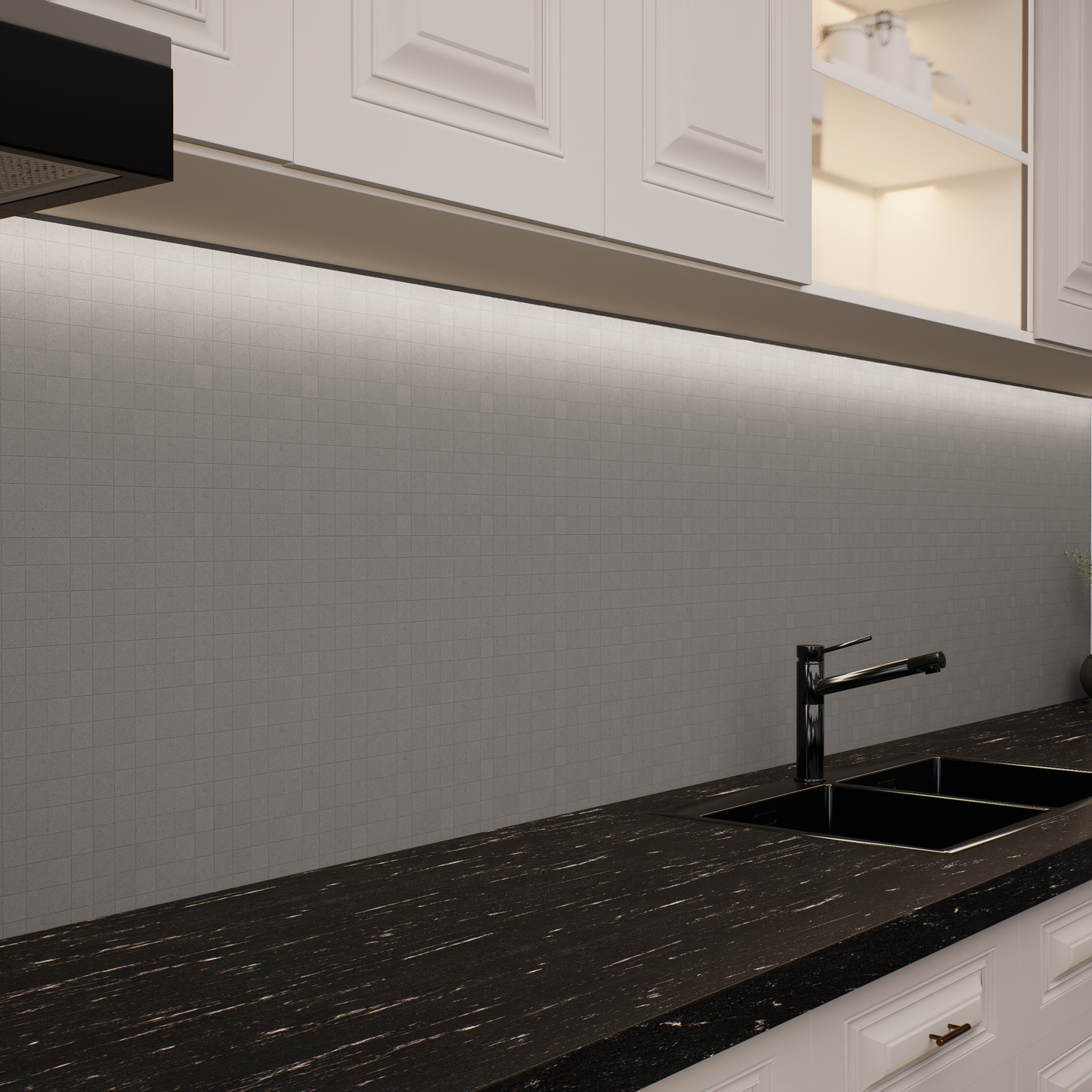 2 x 2 in Artifact Fog Matte Glazed Porcelain Mosaic