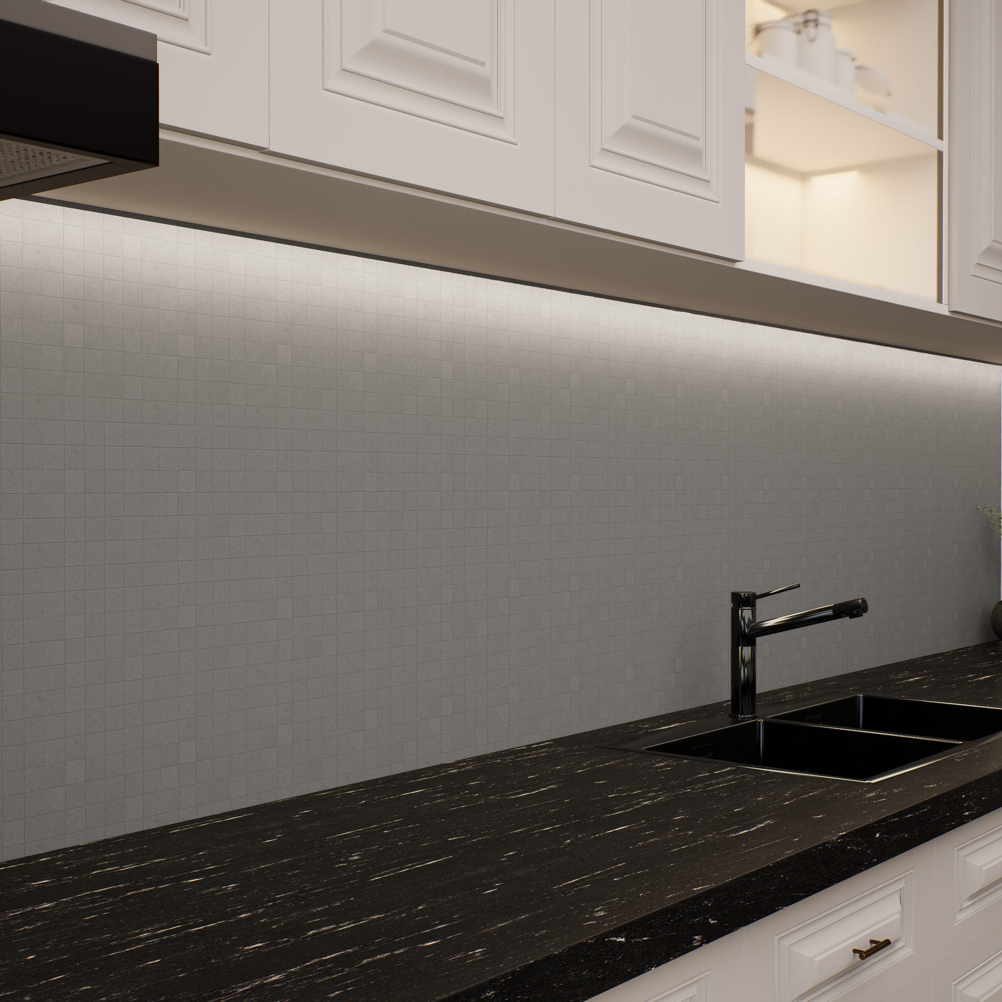 2 x 2 in Artifact Fog Matte Glazed Porcelain Mosaic