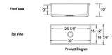 Nova Europa - Fire Clay Drop In Farmhouse sink Dual-Mount Single Bowls w/Center Drain 30" -  NE-7388