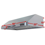KUCHT 48 in. Professional Under Cabinet Range Hood 900CFM in Stainless Steel   KRH 1A