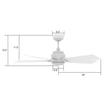 ASCENDER 48 In 5 Blade Smart Ceiling Fan With Integrated LED Lights With Google Home