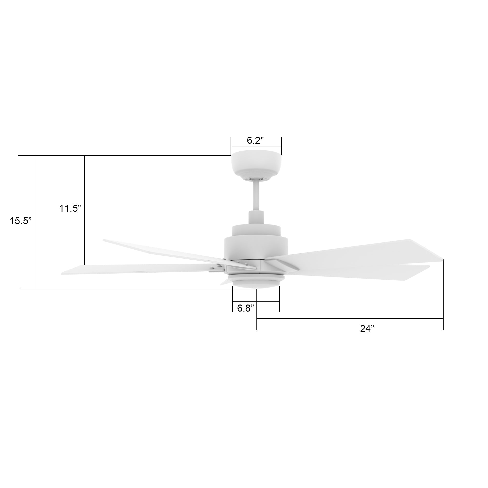ASCENDER 48 In 5 Blade Smart Ceiling Fan With Integrated LED Lights With Google Home