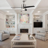 Raiden 52" In. Silver/Black & Light Wood 3 Blade Smart Ceiling Fan with LED Light Kit Works with Led Light Kit & Smart Wall Switch