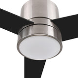 Raiden 52" In. Silver/Black & Light Wood 3 Blade Smart Ceiling Fan with LED Light Kit Works with Led Light Kit & Smart Wall Switch