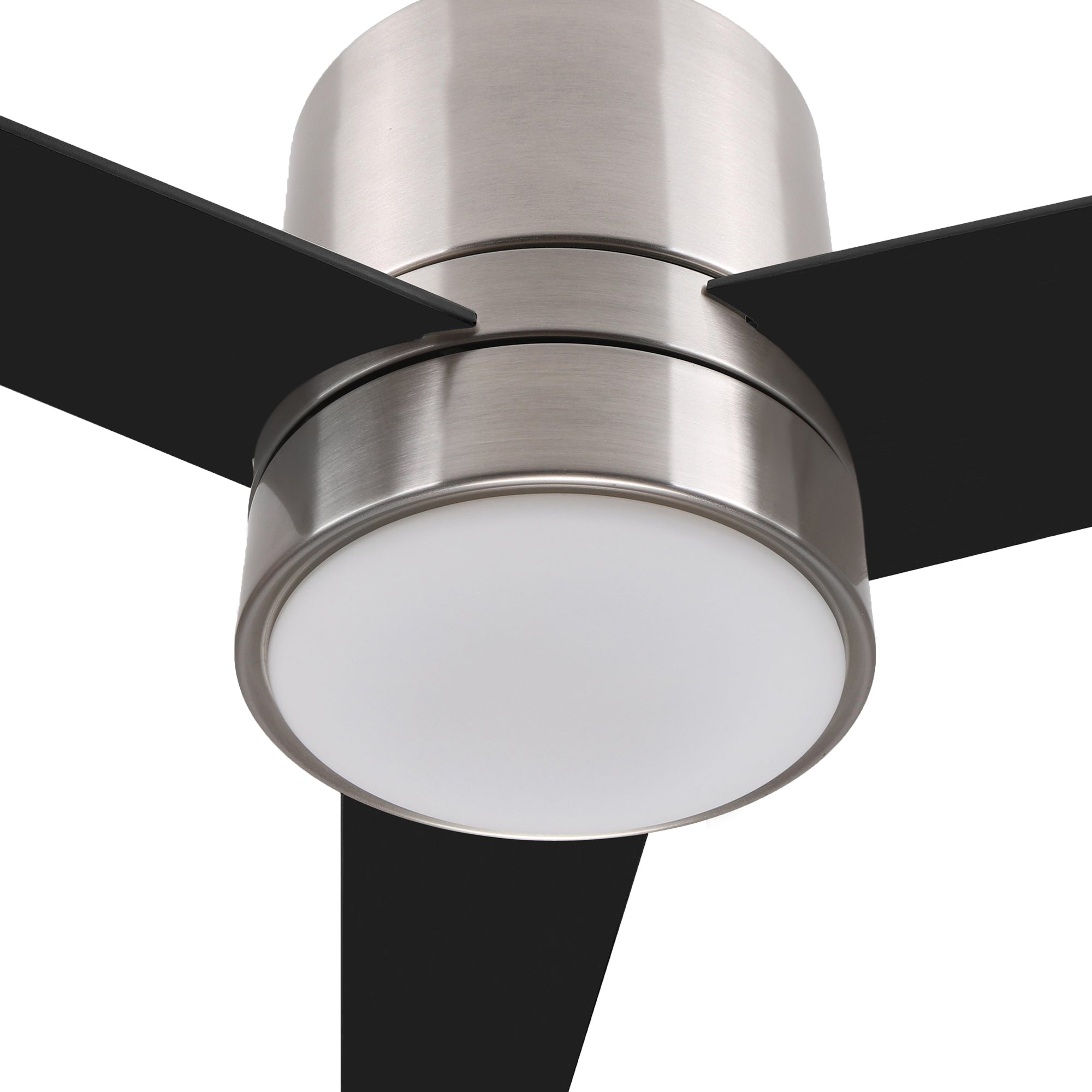Raiden 52" In. Silver/Black & Light Wood 3 Blade Smart Ceiling Fan with LED Light Kit Works with Led Light Kit & Smart Wall Switch