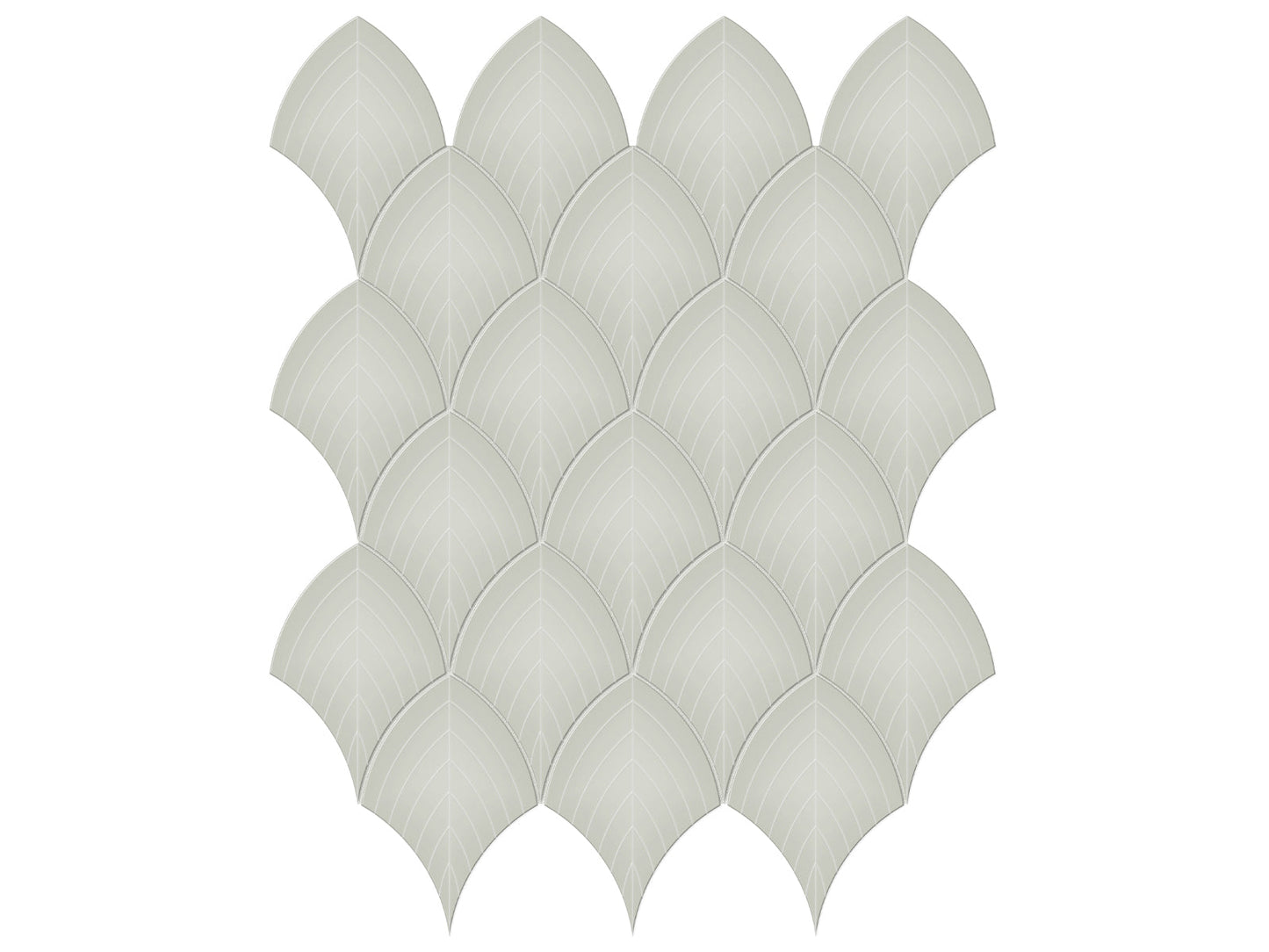 Scallop Soho Soft Sage Glossy Glazed Porcelain Mosaic