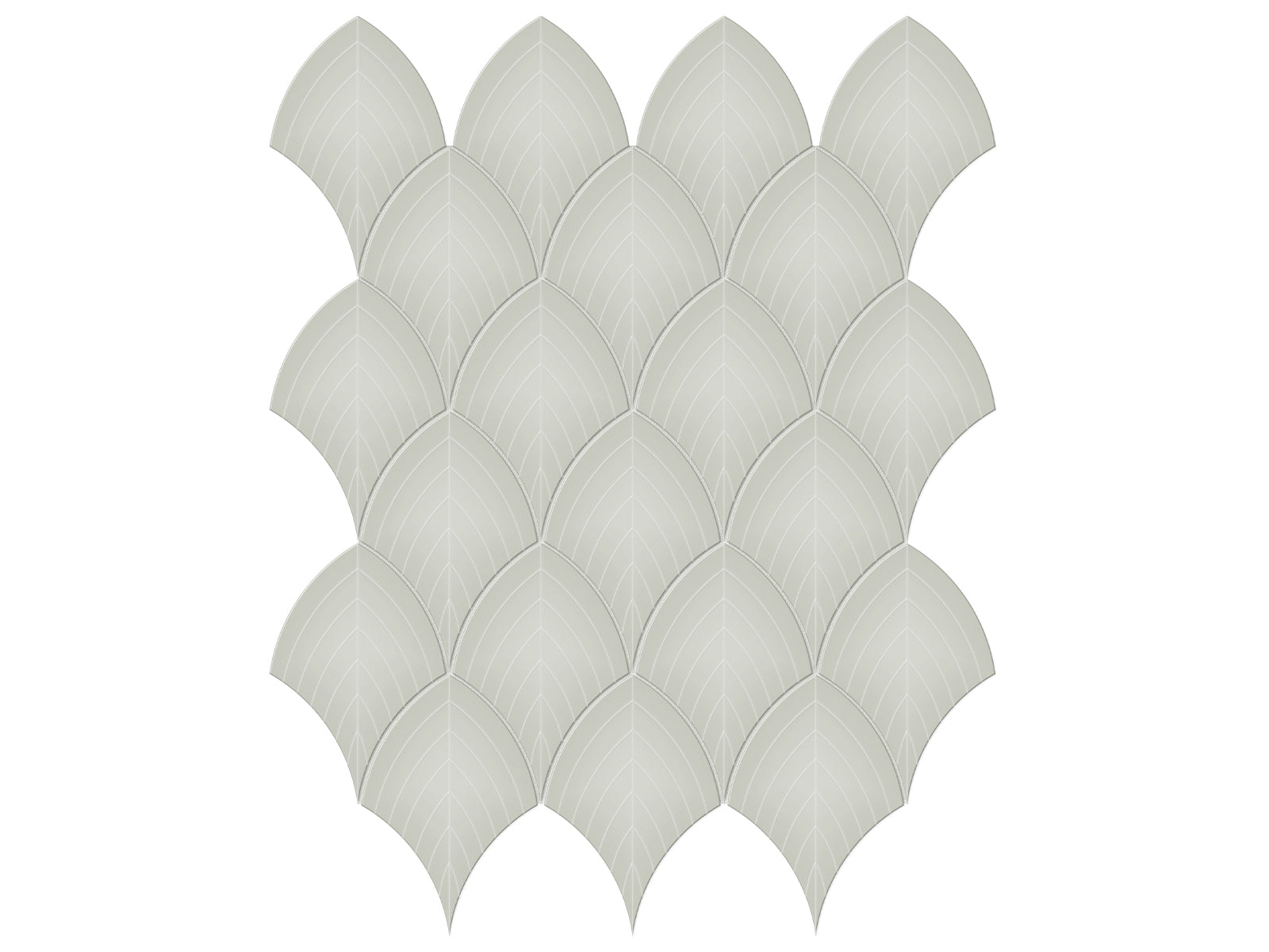 Scallop Soho Soft Sage Glossy Glazed Porcelain Mosaic
