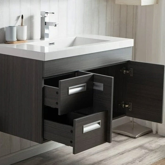 Alpha Floating / Wall Mounted Bathroom Vanity with Acrylic Sink