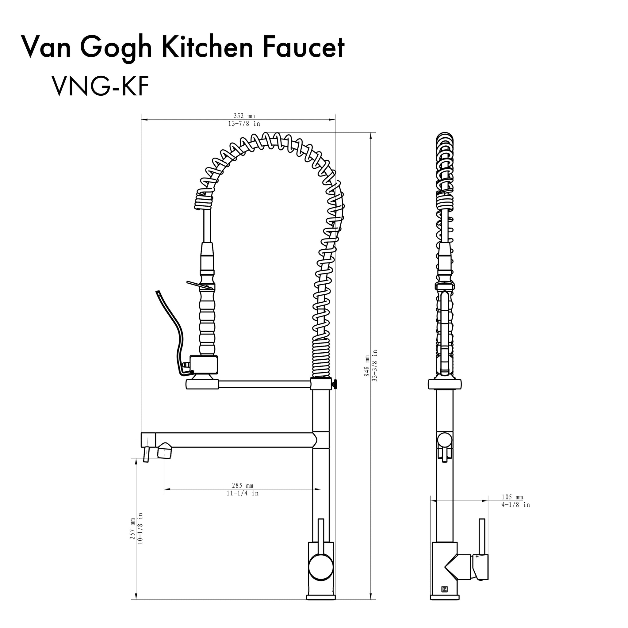 ZLINE Van Gogh Kitchen Faucet in Chrome (VNG-KF-CH)