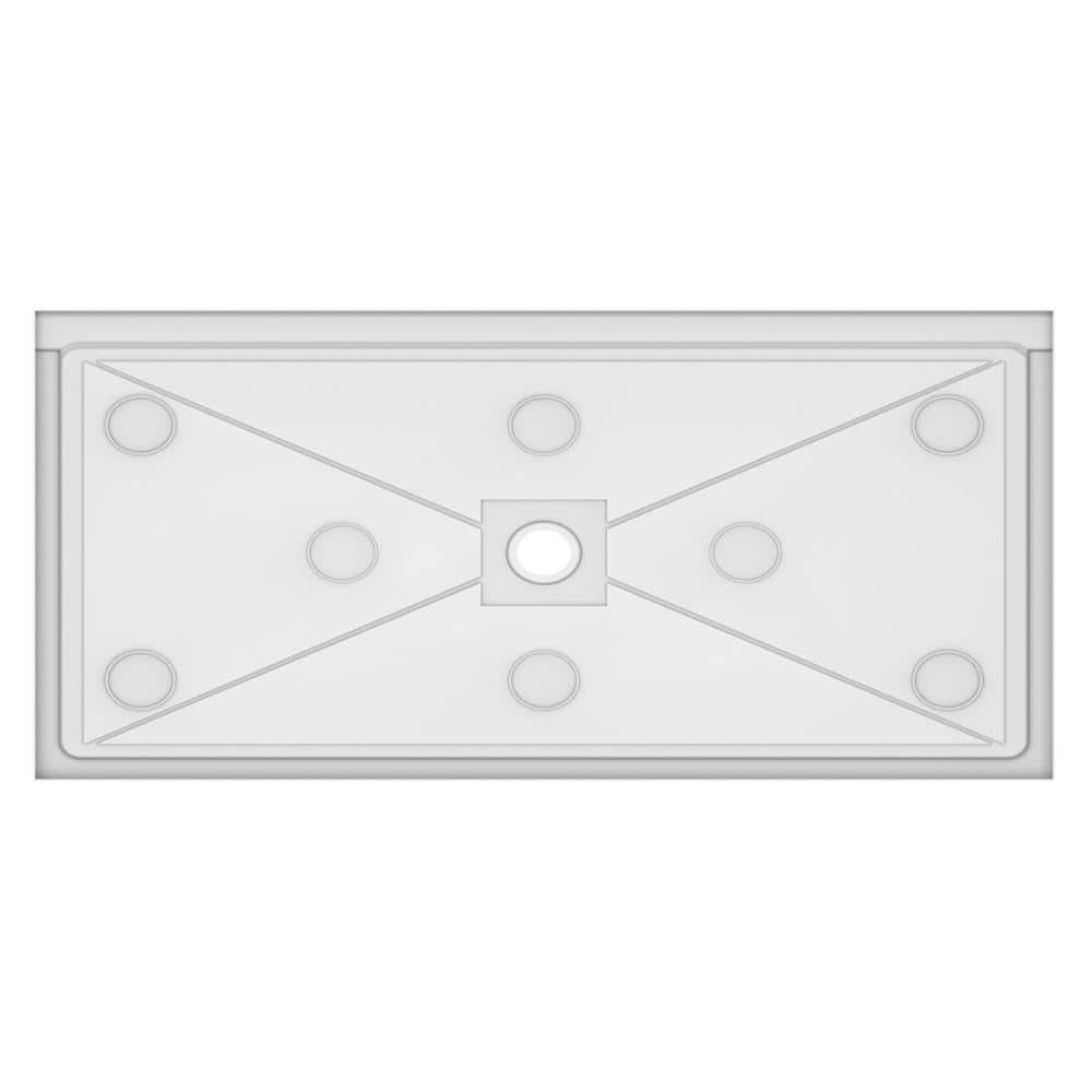 Ada Compliant 64 in. L x 36 in. W Alcove Shower Pan Base with Center Drain in White