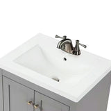 Adak 24 In. Gray Freestanding Bathroom Vanity with Porcelain Sink Top