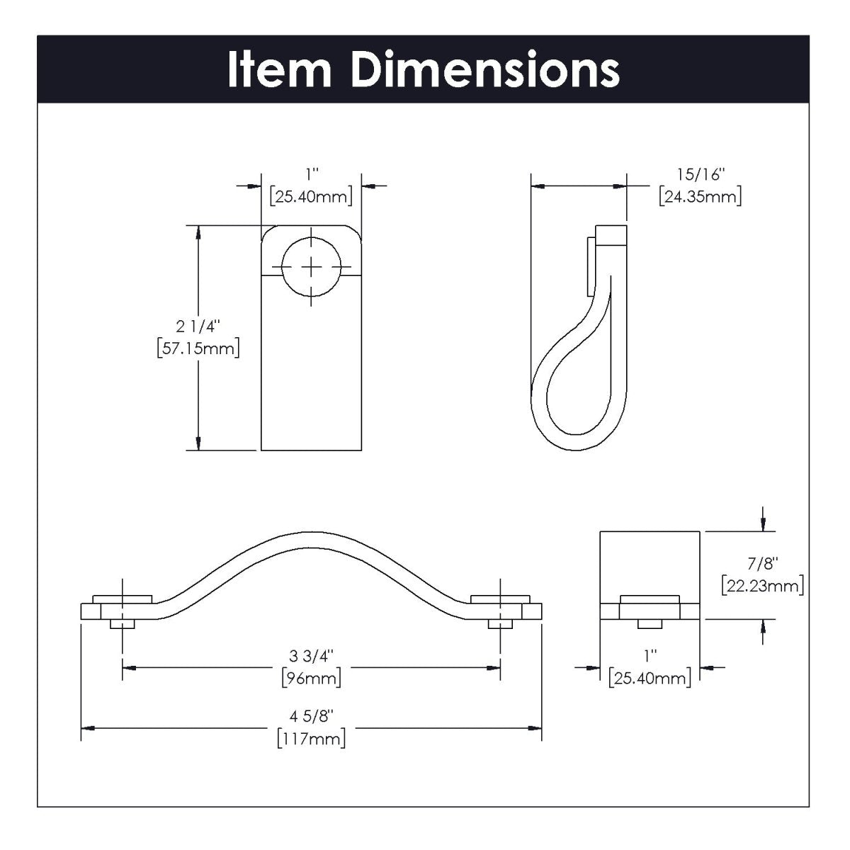 Adjustable Cabinet Pulls 3-3/4 Inch (96mm) Center to Center In Brown Leather with Chrome or Antique Brass option - Hickory Hardware