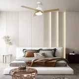 AERYN 52" In. White/Champagne 3 Blade Smart Ceiling Fan with LED Light Kit Works with Wall Switch