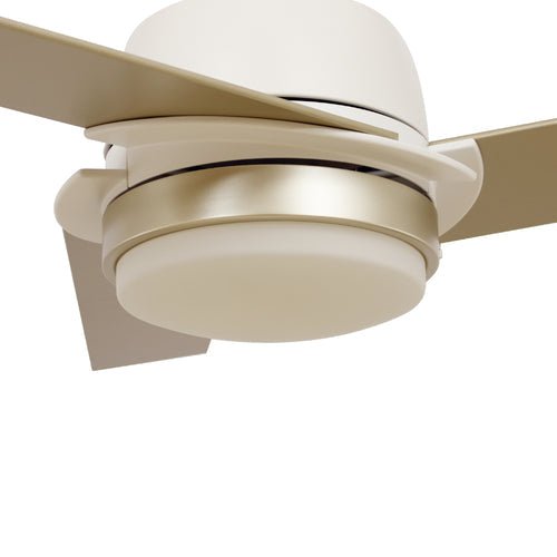 AERYN 52" In. White/Champagne 3 Blade Smart Ceiling Fan with LED Light Kit Works with Wall Switch
