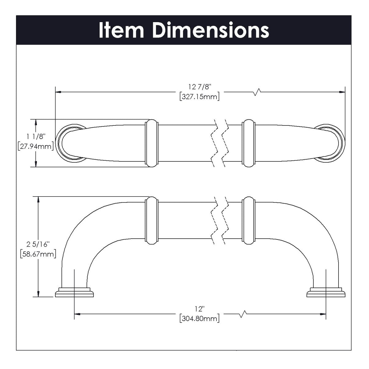 Appliance Pull - 12 Inch Center to Center - Hickory Hardware