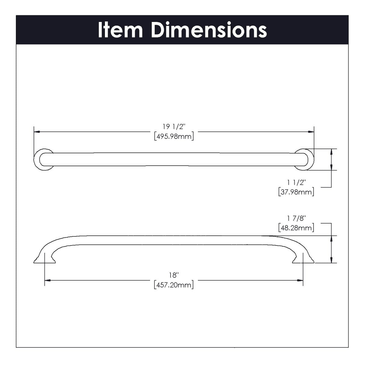Appliance Pull 18 Inch Center to Center - Zephyr Collection