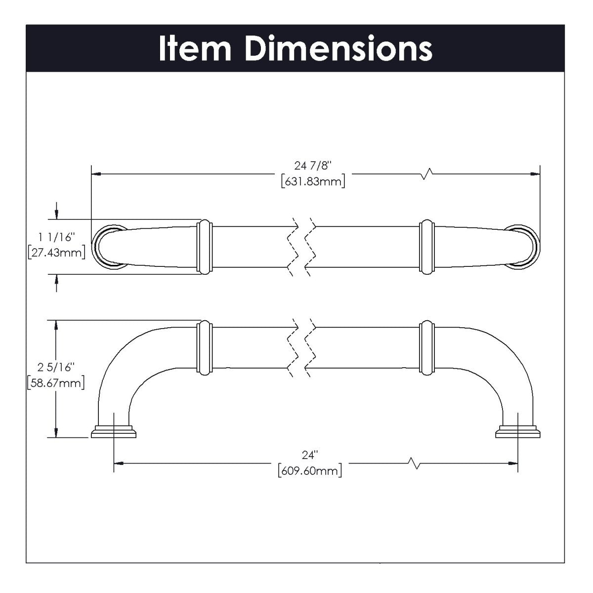 Appliance Pull - 24 Inch Center to Center - Hickory Hardware
