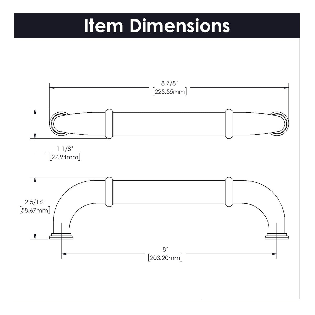 Appliance Pull - 8 Inch - Center to Center - Hickory Hardware