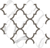 Arabesque Mayfair Statuario Polished Glazed Porcelain Mosaic