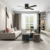 Arlington 52" In. Gold/Black 4 Blade Smart Ceiling Fan with LED Light Kit Works with LED Light Kit & Wall Switch