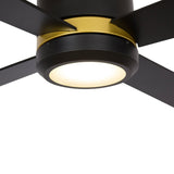 Arlington 52" In. Gold/Black 4 Blade Smart Ceiling Fan with LED Light Kit Works with LED Light Kit & Wall Switch