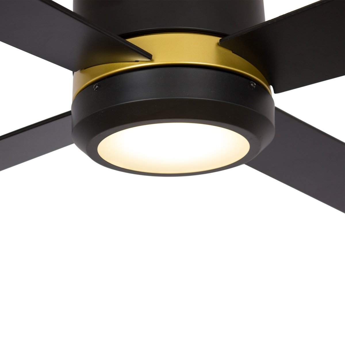 Arlington 52" In. Gold/Black 4 Blade Smart Ceiling Fan with LED Light Kit Works with LED Light Kit & Wall Switch