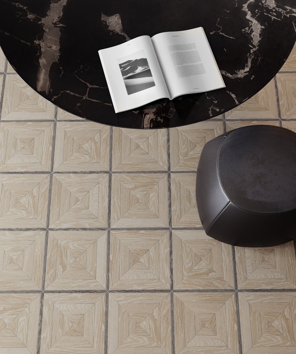 Aspen Paper Birch Marquetry Matte Glazed Porcelain Mosaic