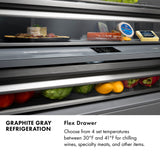 ZLINE 30 in. 16.1 cu. ft. Built-In Bottom Freezer Refrigerator with Water Dispenser and Ice Maker in Satin Stainless Steel with Graphite Gray Interior (GRBIV-SN-30)