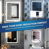 Backlit/Frontlit, Vanity Mirror with Lights, Touch Switch, Anti-Fog, Adjustable 3-Color Temperature & Remembrance, CRI 90+, LED Mirror for Bathroom, Accord Style