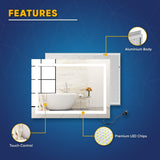 Backlit/Frontlit, Vanity Mirror with Lights, Touch Switch, Anti-Fog, Adjustable 3-Color Temperature & Remembrance, CRI 90+, LED Mirror for Bathroom, Accord Style