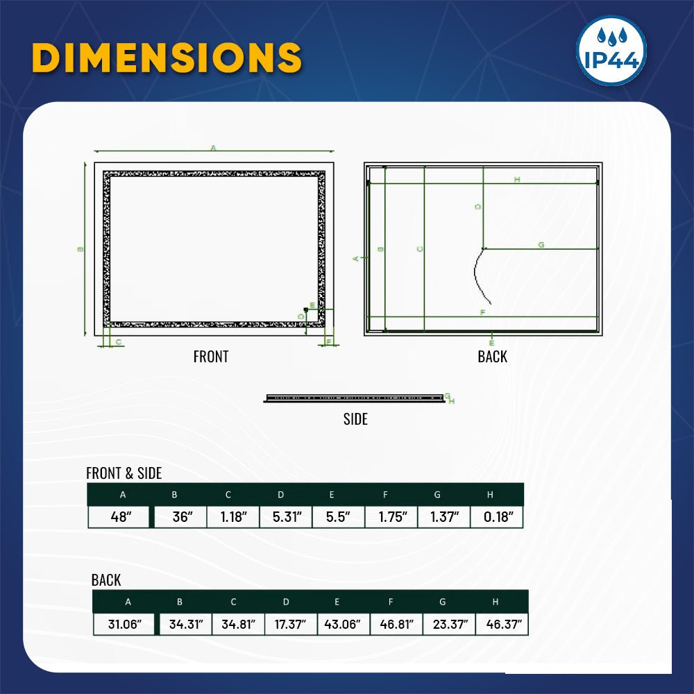 Backlit/Frontlit, Vanity Mirror with Lights, Touch Switch, Anti-Fog, Adjustable 3-Color Temperature & Remembrance, CRI 90+, LED Mirror for Bathroom, Accord Style