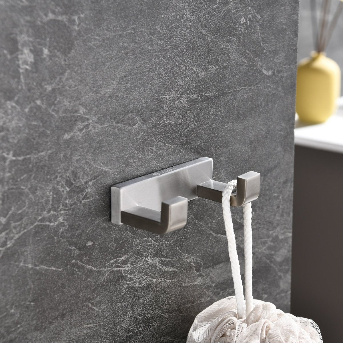 Bagno Bianca Stainless Steel Double Robe Hook - Brushed Nickel