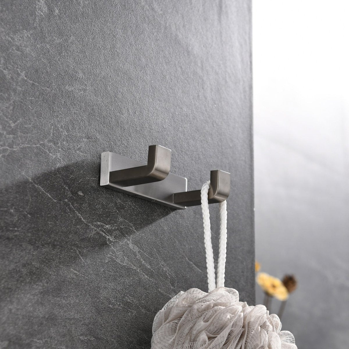 Bagno Bianca Stainless Steel Double Robe Hook - Brushed Nickel