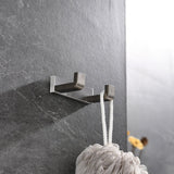 Bagno Bianca Stainless Steel Double Robe Hook - Brushed Nickel