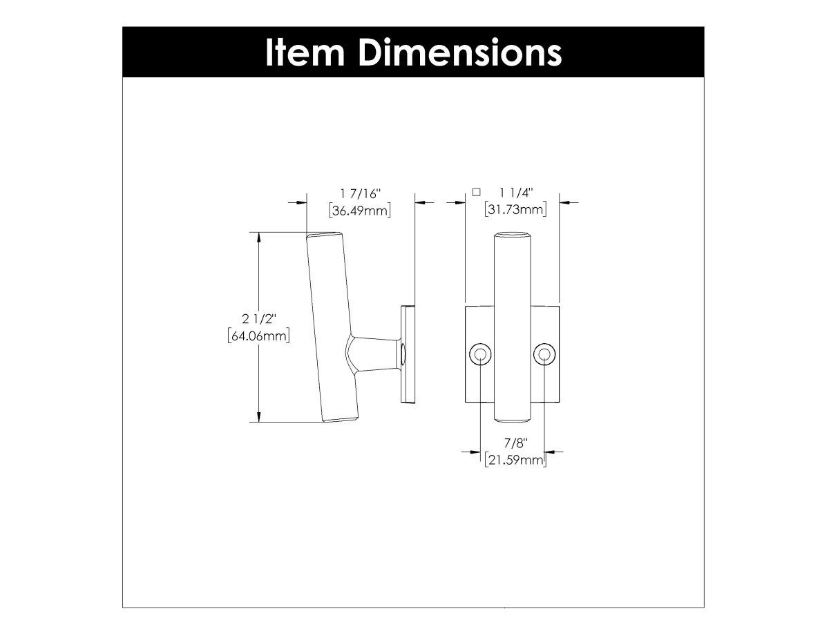 Bar Hook 7/8 Inch Center to Center - Hickory Hardware