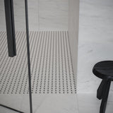 Basketweave Bianco Venatino Honed Marble Mosaic