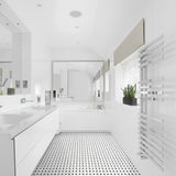 Basketweave Canvas White W/ Dot Soho Retro Black Matte Glazed Porcelain Mosaic