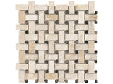 Basketweave Impero Reale Honed Marble Mosaic