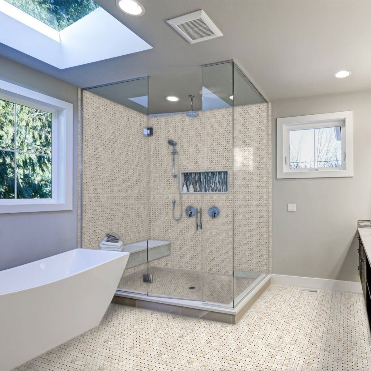 Basketweave Impero Reale Polished Marble Mosaic