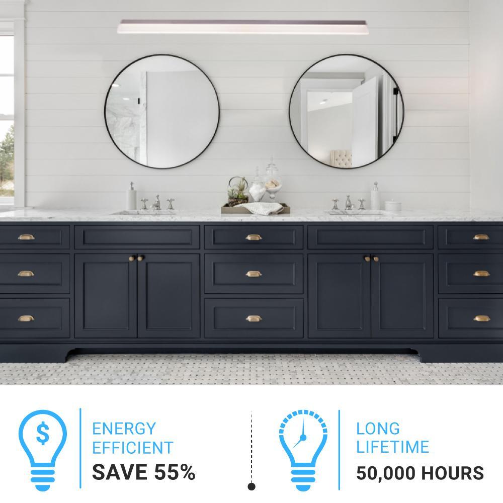 Bathroom Light Fixtures, 4000K (Cool White), Brushed Nickel Finish, For Damp Location,Wall Mount, Vanity Lighting