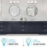 Bathroom Light Fixtures, 4000K, Dimmable, Brushed Nickel Finish,  Wall Mount, Damp Location, Vanity Lighting